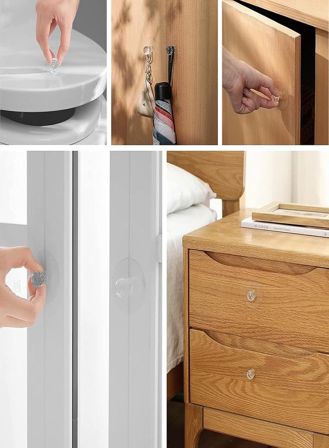 BowieMall Adhesive Clear Cabinet Drawer Knobs 5Pcs Free Self-Stick Push Pull Helper for Kitchen Bathroom Wardrobe Window Cupboard Dresser Furniture Door - Image 3